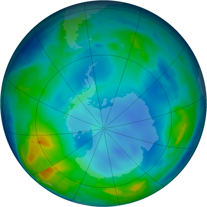 Antarctic ozone map for 28 May 2013